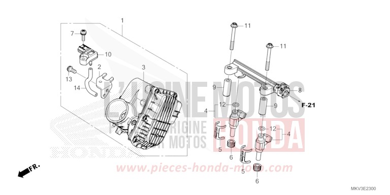 THROTTLE BODY for Forza 750 MAT JEANS BLUE MATALLIC (PB417) from 2021